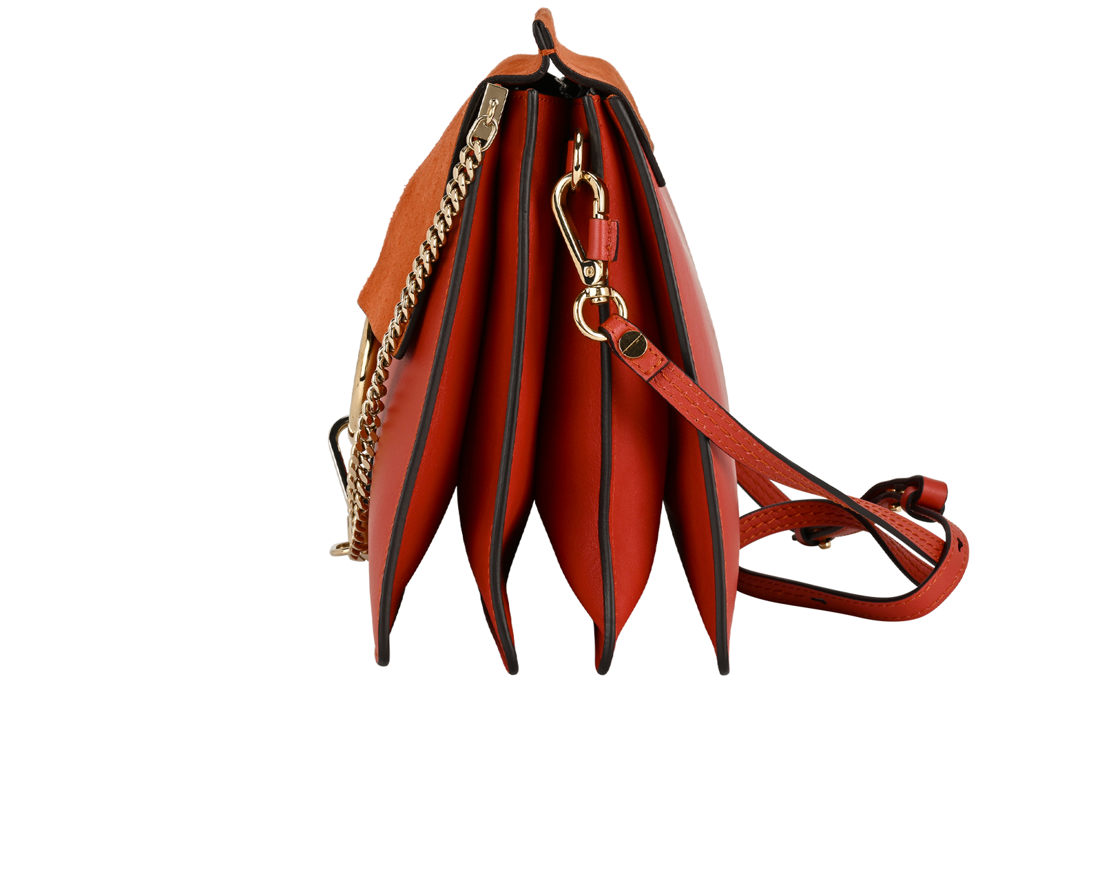 Medium Faye, &pound;350, Handbags, Orange/Red, Leather, Bottom view